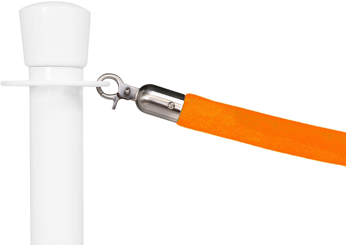   | Afzetkoord Velours | Geborsteld Chroom - Oranje